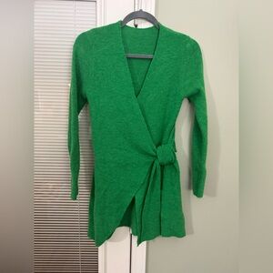 SHEIN- Green Wrap Sweater